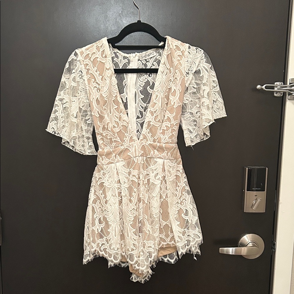 Showpo Ivory Lace Dress